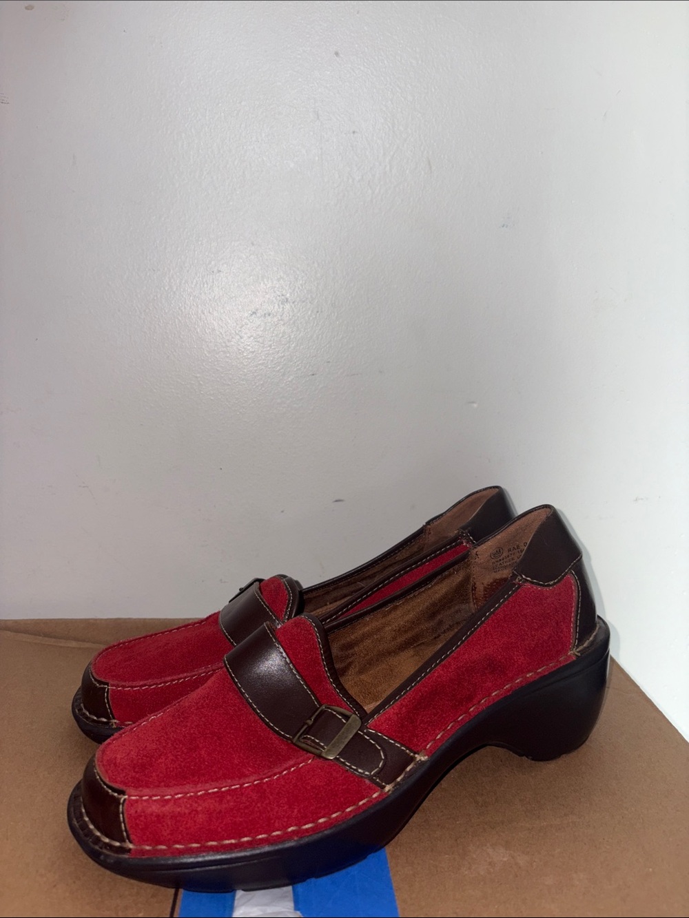 St. John's Bay Red Suede Loafers size 9M